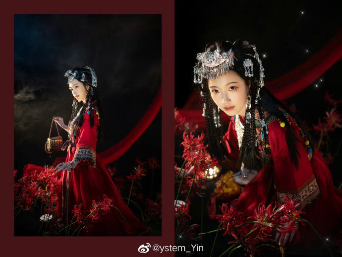 杭州约拍超话# 彼岸红残梦魂牵。———出镜 @-冰镇西瓜霜- 妆造 @堇言言言 预览 3