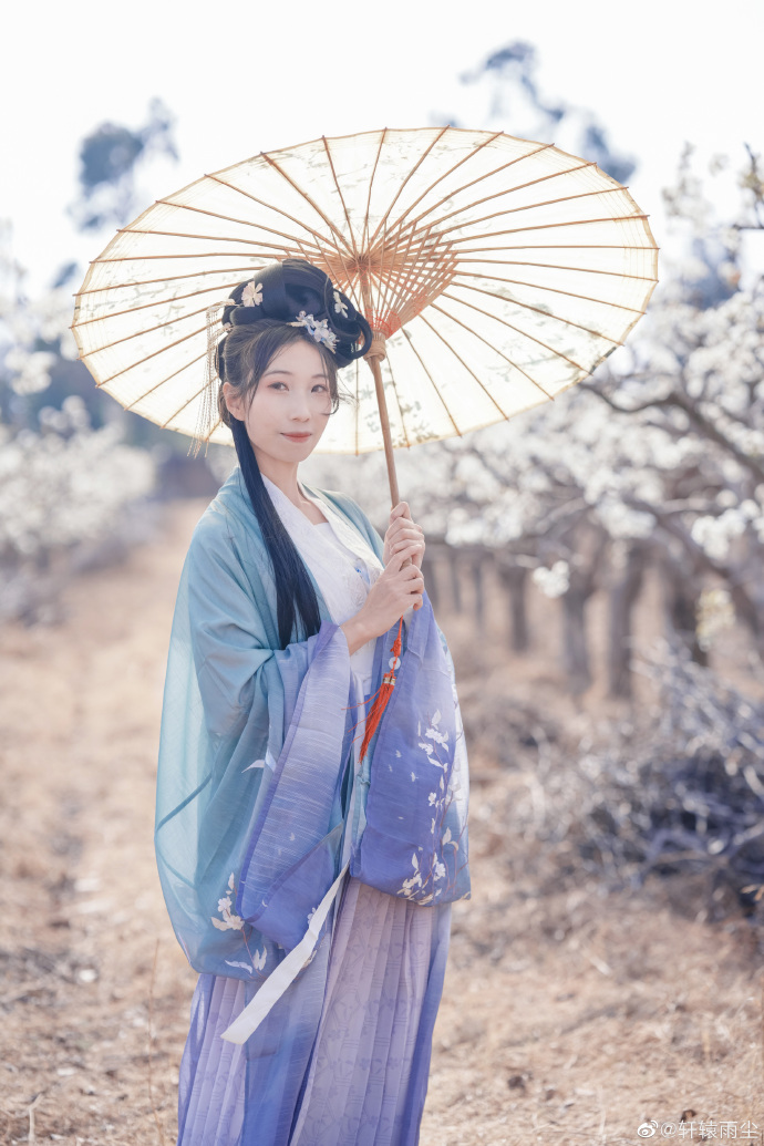 ## 【汉服正片】东栏雪梨花淡白柳深青，柳絮飞时花满城。惆怅东栏一株雪，人生看得 预览 4