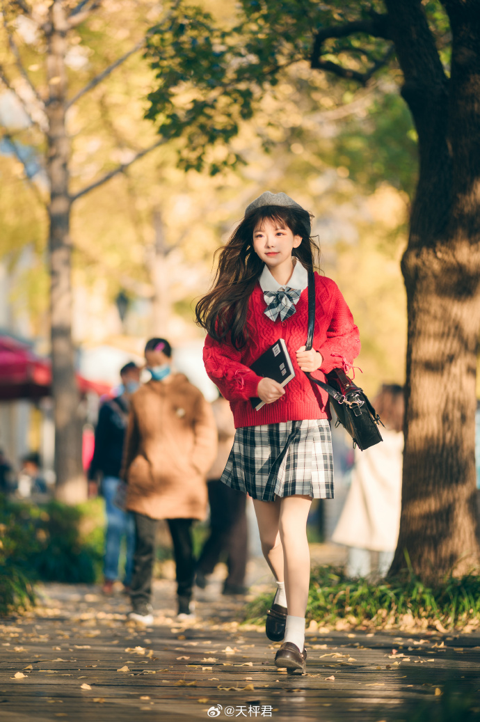 🍁『只在秋季绽放的色彩』出镜：@-樱群- 之前拍摄的银杏写真产出啦～晴天下的银杏