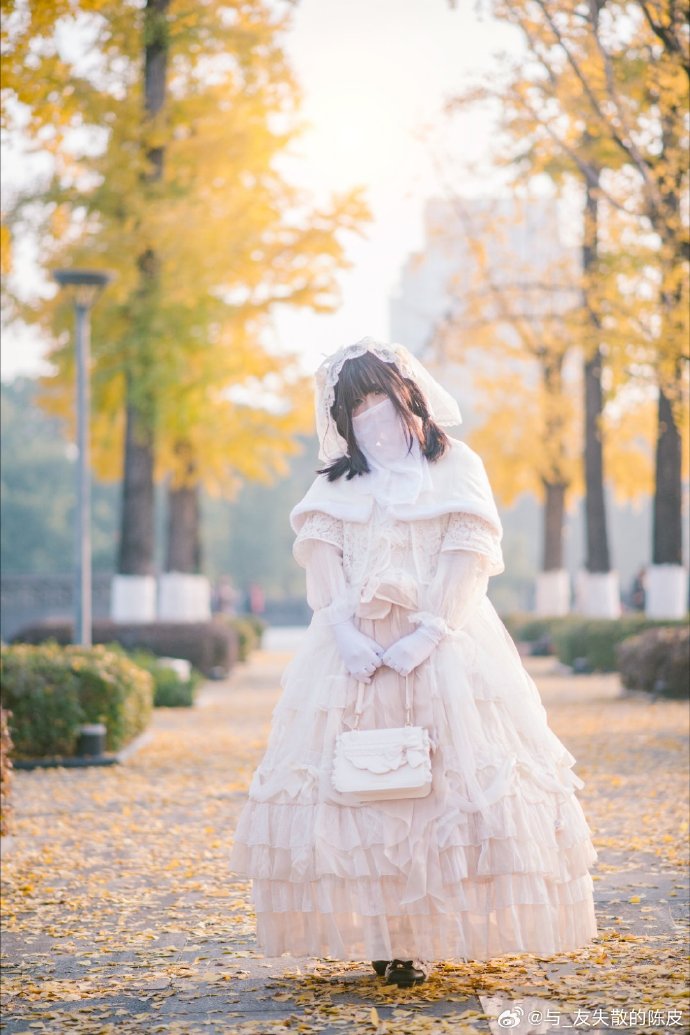 lolita装扮超话花嫁lolita正片：银杏正黄，阳光正好，一起来欣赏秋末冬 预览 4