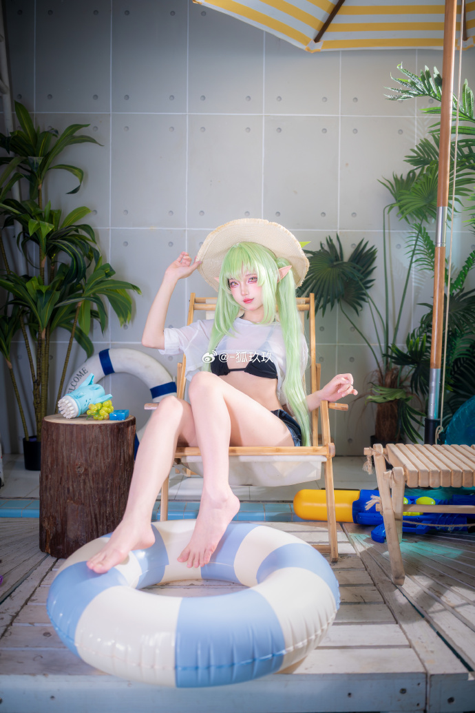 【蔚蓝档案】橘望泳装cos“欸～要一起游泳嘛～？”📷@丧病喵_花落嘀嘀滴 🏠@黄 预览 1