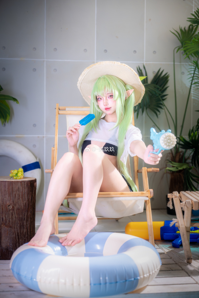 【蔚蓝档案】橘望泳装cos“欸～要一起游泳嘛～？”📷@丧病喵_花落嘀嘀滴 🏠@黄 预览 2