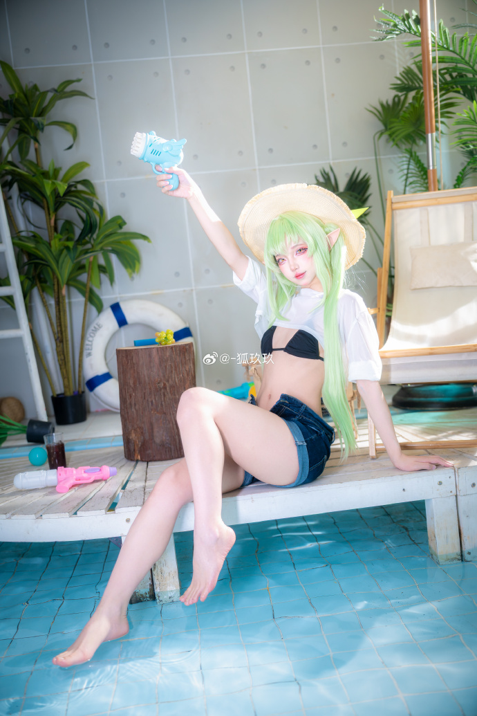 【蔚蓝档案】橘望泳装cos“欸～要一起游泳嘛～？”📷@丧病喵_花落嘀嘀滴 🏠@黄 预览 3