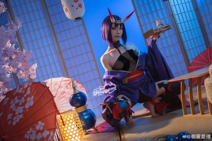 fgo超话 酒吞童子cos正片💜❤️🖤“平日承蒙您多方宠爱，奴家也很是欢喜呢～ 预览 2