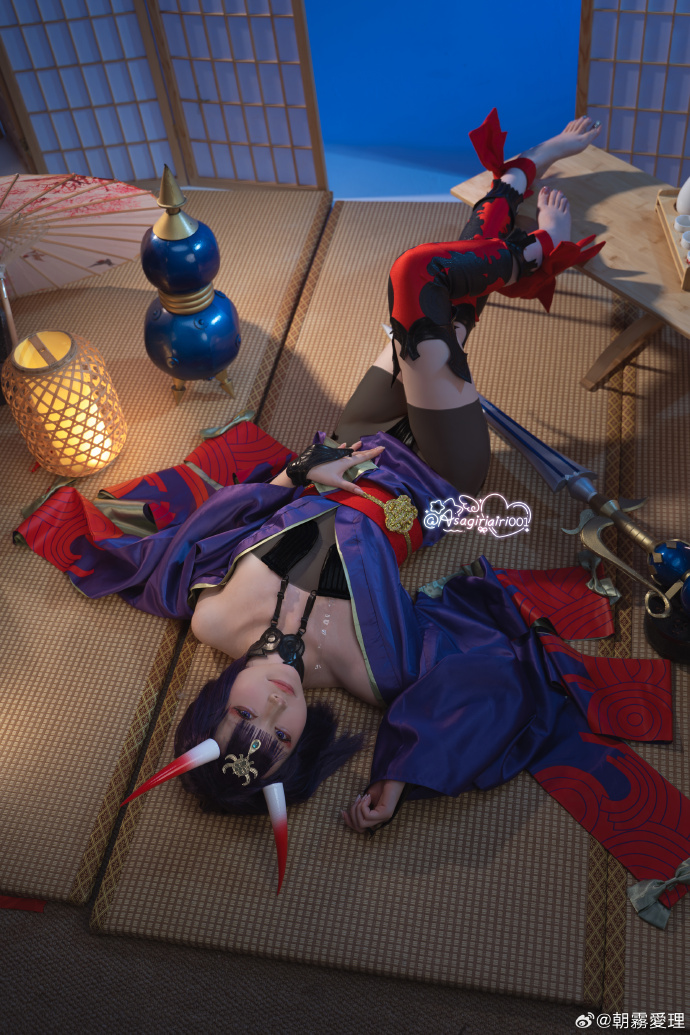 fgo超话 酒吞童子cos正片💜❤️🖤“平日承蒙您多方宠爱，奴家也很是欢喜呢～ 预览 5