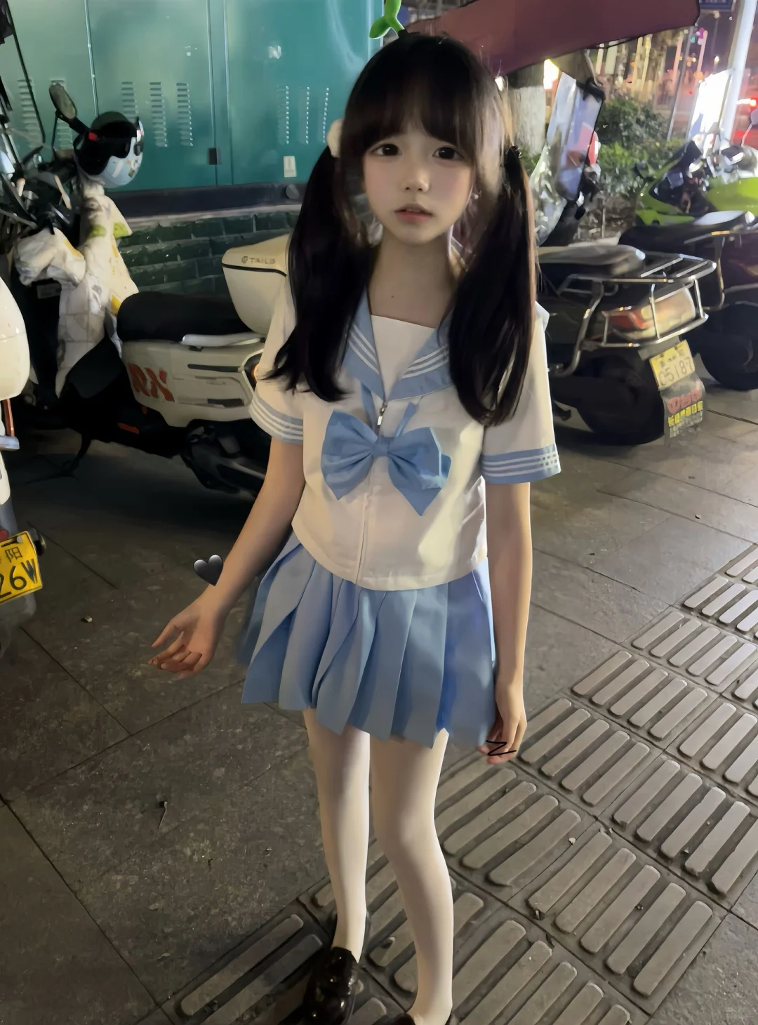 夜逛穿JK也太有氛围感了吧 预览 3