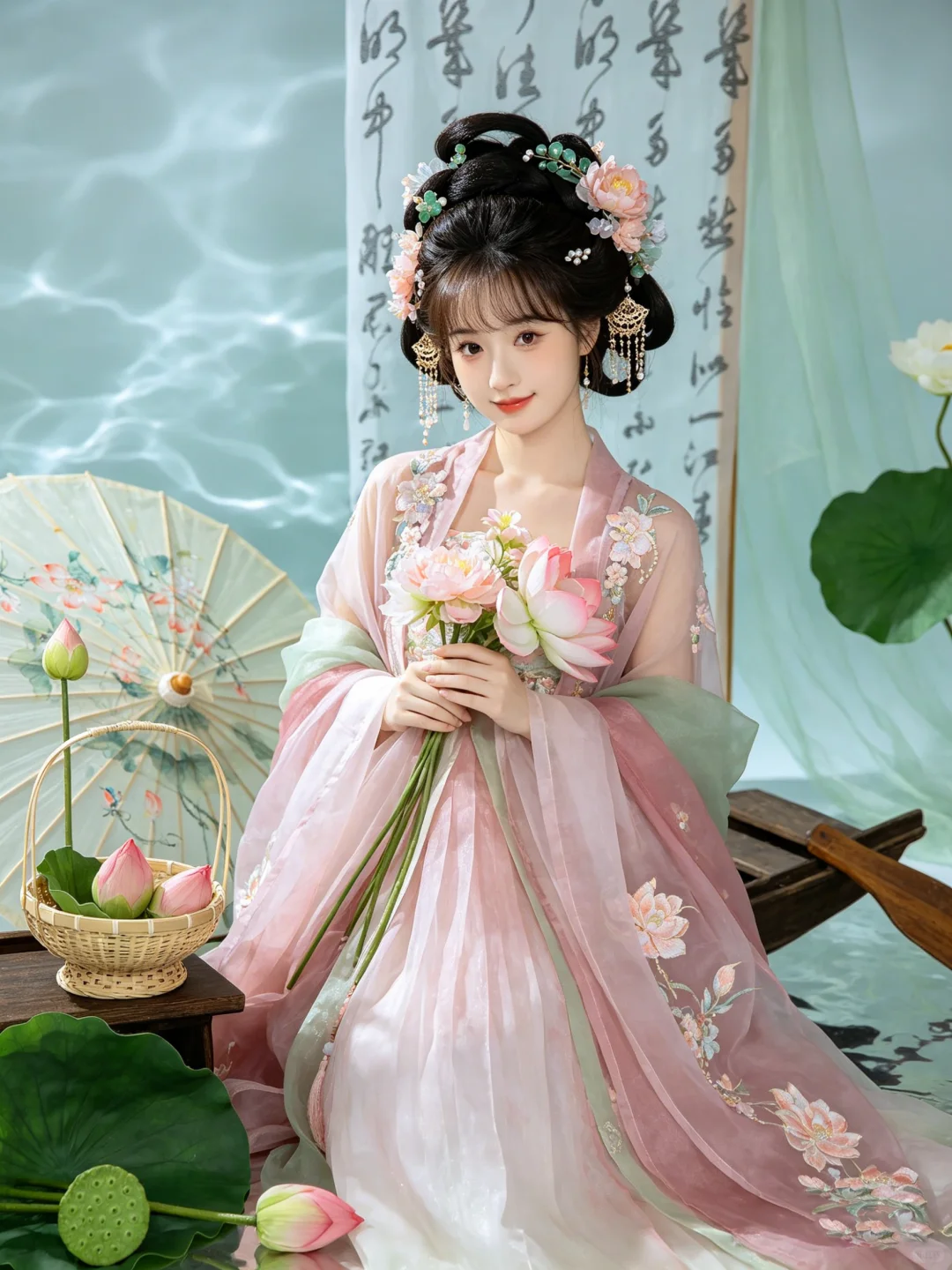 荷花的清冷感，清风徐来，荷叶轻摇~附口令 预览 3