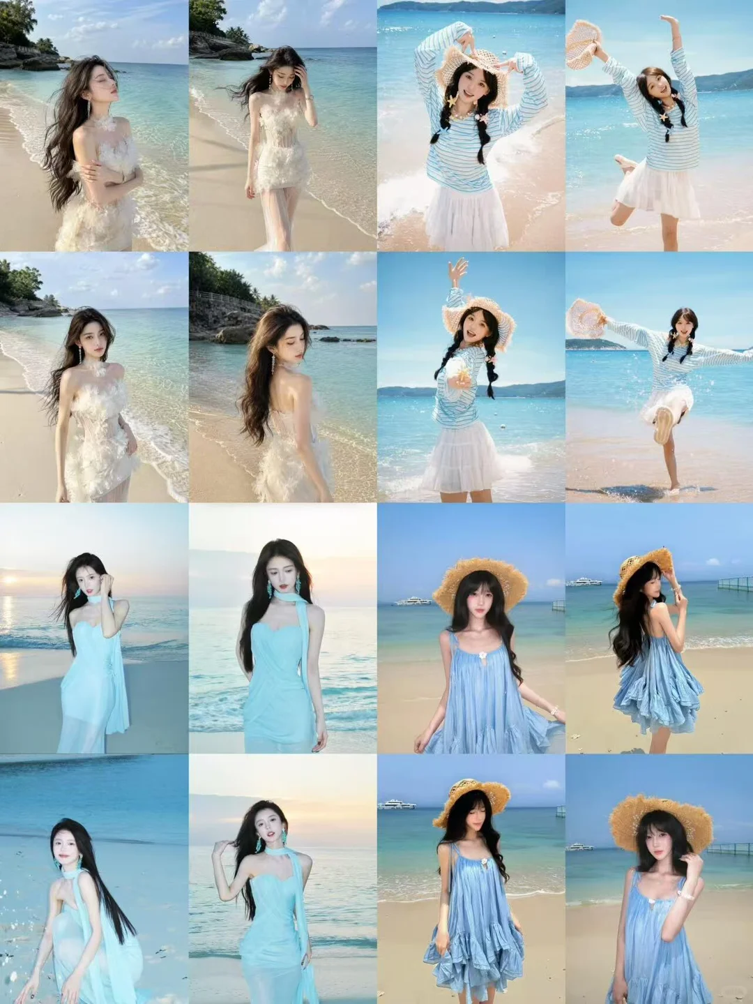 夏天是蓝色的：海边拍照姿势🌊 预览 2